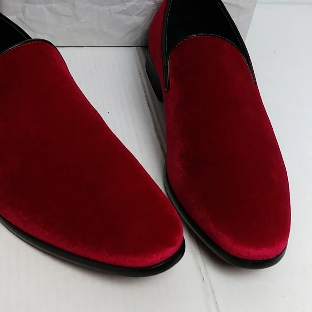 Alberto Fellini Sparko Size 12 Men's Loafers Shoes Red Velour